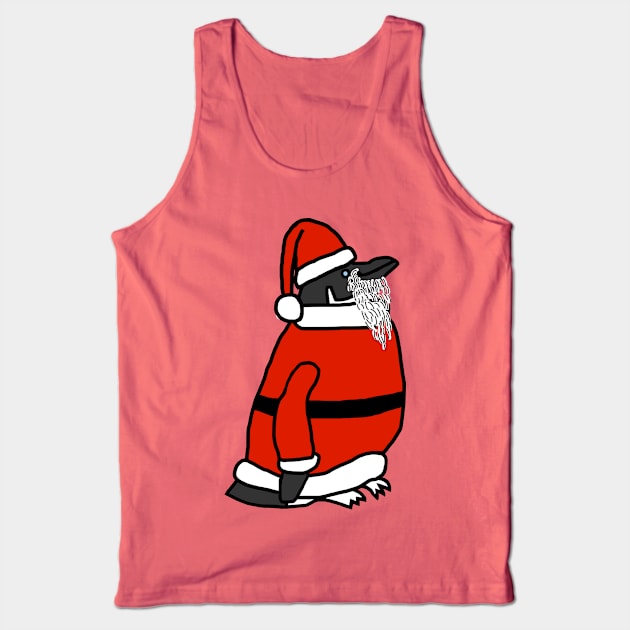 Cute Christmas Santa Penguin Tank Top by ellenhenryart